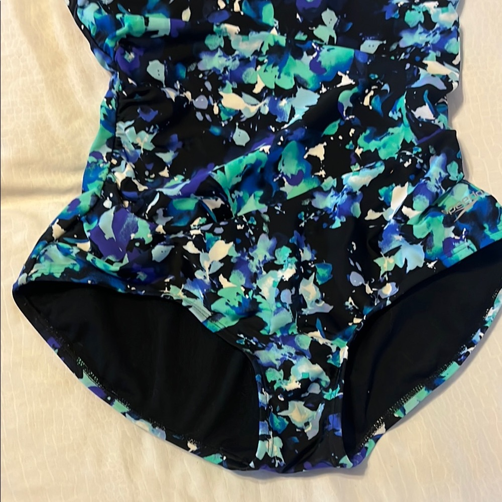 Speedo Floral Swimsuit One Piece with Halter Neck - Picture 3 of 7